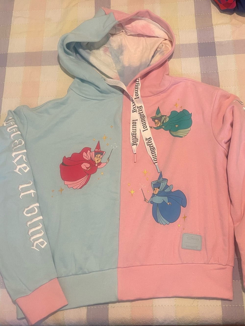 Loungefly Sleeping beauty fairies Hoodie - Pastel Blue & Pink